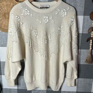 Vtg Sweater Embellished